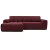 Image de Bobochic canapé d'angle convertible électrique avance-recule theo tissu chenille rouge angle gauche THEO