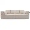 Image de Bobochic canapé droit convertible double avance-recule électrique clovis tissu lisse beige CLOVIS
