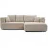 Image de Bobochic canapé d'angle convertible avance-recule électrique clovis tissu lisse beige angle droit CLOVIS