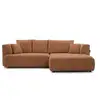 Image de Bobochic canapé d'angle convertible avance-recule électrique clovis tissu lisse orange angle droit CLOVIS