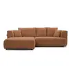 Image de Bobochic canapé d'angle convertible avance-recule électrique clovis tissu lisse orange angle gauche CLOVIS