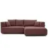 Image de Bobochic canapé d'angle convertible avance-recule électrique clovis tissu lisse rouge angle droit CLOVIS
