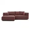 Image de Bobochic canapé d'angle convertible avance-recule électrique clovis tissu lisse rouge angle gauche CLOVIS