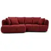 Image de Bobochic canapé d'angle convertible avance-recule électrique aude tissu bouclette rouge angle gauche AUDE