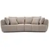 Image de Bobochic canapé droit convertible double avance-recule électrique aude tissu bouclette beige AUDE