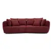 Image de Bobochic canapé droit convertible double avance-recule électrique aude tissu bouclette rouge AUDE