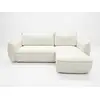 Image de Bobochic canapé d'angle convertible réversible esmee tissu chenille blanc réversible ESMEE