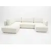 Image de Bobochic canapé panoramique convertible esmee tissu chenille blanc angle droit ESMEE