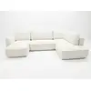 Image de Bobochic canapé panoramique convertible esmee tissu chenille blanc angle gauche ESMEE