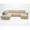 Image de Bobochic canapé panoramique convertible esmee tissu chenille beige angle droit ESMEE