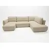 Image de Bobochic canapé panoramique convertible esmee tissu chenille beige angle gauche ESMEE