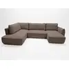 Image de Bobochic canapé panoramique convertible esmee tissu chenille taupe angle droit ESMEE