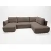 Image de Bobochic canapé panoramique convertible esmee tissu chenille taupe angle gauche ESMEE