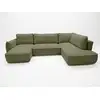 Image de Bobochic canapé panoramique convertible esmee tissu chenille vert angle gauche ESMEE