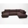 Image de Bobochic canapé panoramique convertible esmee tissu chenille violet angle gauche ESMEE