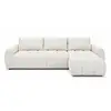 Image de Bobochic canapé d'angle réversible convertible coffre fuji ouverture express tissu chiné blanc réversible FUJI