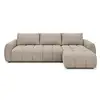 Image de Bobochic canapé d'angle réversible convertible coffre fuji ouverture express tissu chiné beige réversible FUJI