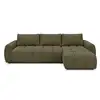 Image de Bobochic canapé d'angle réversible convertible coffre fuji ouverture express tissu chiné vert réversible FUJI