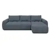 Image de Bobochic canapé d'angle réversible convertible coffre fuji ouverture express tissu chiné bleu réversible FUJI