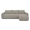 Image de Bobochic canapé d'angle réversible convertible coffre fuji ouverture express tissu chiné gris clair réversible FUJI