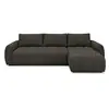 Image de Bobochic canapé d'angle réversible convertible coffre fuji ouverture express tissu chiné gris foncé réversible FUJI