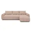 Image de Bobochic canapé d'angle réversible convertible coffre fuji ouverture express tissu chiné rose réversible FUJI