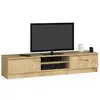 Image de Meuble tv pour salon akord chêne artisan 160 cm 2 portes façade chêne artisan 2 étagères 160x40x33 cm RTV K160 2D 1P