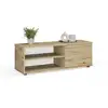 Image de Meuble tv - viva - blanc - jambes en plastique - style scandinave - l 110 cm x p 35 cm x h 37 cm   chêne artisan
