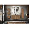 Image de Ensemble complet de salle de bain avec meuble vasque 120 cm + 6 éléments - sylve black wotan