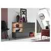 Image de Commode vitrée silk - l 120 x p 40 x h 77 cm - gris anthracite