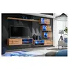 Image de Ensemble meuble tv mural switch xxiv - l 260 x p 40 x h 170 cm - marron