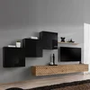 Image de Ensemble Meuble Tv "switch Lamel X" 330cm Naturel & Noir