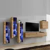 Image de Meubles TV - Ensemble de 5 meubles muraux Switch XIII pour TV en bois - Beige - L 330 x H 160 x P 40 cm