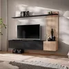 Image de Ensemble Meuble TV à Rayures Solo 180cm Noir & Naturel