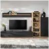 Image de Ensemble meuble tv design skill 240cm noir & naturel