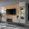 Image de Ensemble Meuble Tv Ligne "xari" 200cm Naturel & Gris Perle