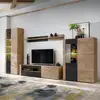 Image de Ensemble Meuble Tv Rainuré "aron" 320cm Naturel & Noir