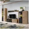 Image de Ensemble meuble tv rainuré aron 320cm naturel & noir