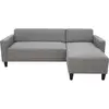Image de Canapé D'angle Fixe 4 Places Bob - Tissu Souris - Réversible - L 197 X P 117 X H 65 Cm