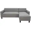 Image de Canapé d'angle fixe 4 places bob - tissu souris - réversible - l 197 x p 117 x h 65 cm