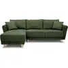 Image de Canapé D'angle Convertible Réversible 3-4 Places Claudius - Tissu Vert Olive - Coffre De Rangement - L244 X P158 X H95cm