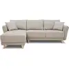 Image de Canapé D'angle Convertible Réversible 3-4 Places Claudius - Tissu Beige - Coffre De Rangement - L 244 X P 158 X H 95 Cm
