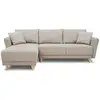 Image de Canapé d'angle convertible réversible 3-4 places claudius - tissu beige - coffre de rangement - l 244 x p 158 x h 95 cm A107419