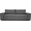 Image de Canapé convertible 3 places JOSH - Velours côtelé Anthracite - Coffre de rangement - L 197 x P 117 x H 65 cm