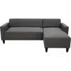 Image de Canapé D'angle Fixe 4 Places Bob - Tissu Anthracite - Réversible - L 197 X P 117 X H 65 Cm