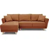Image de Canapé D'angle Convertible Réversible 3-4 Places Claudius - Tissu Terracotta - Coffre De Rangement - L244 X P158 X H95cm