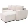 Image de Canapé d'angle convertible réversible 3-4 places - velours côtelé beige, coffre de rangement - 230 x 155 x hauteur 71-95 cm A108301