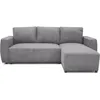 Image de Canapé dangle convertible réversible 3-4 places PHARELL - velours côtelé Anthracite - Coffre de rangement - L224 x P155 x H85 cm