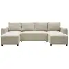 Image de Canapé convertible panoramique pharell 7 places - velours côtelé beige - coffre de rangement - l297 x p155 x h85 A126144