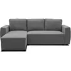 Image de Canapé D'angle Convertible Réversible 3 A 4 Places - Pharell - Tissu Anthracite - Coffre De Rangement - L 224 X P 155